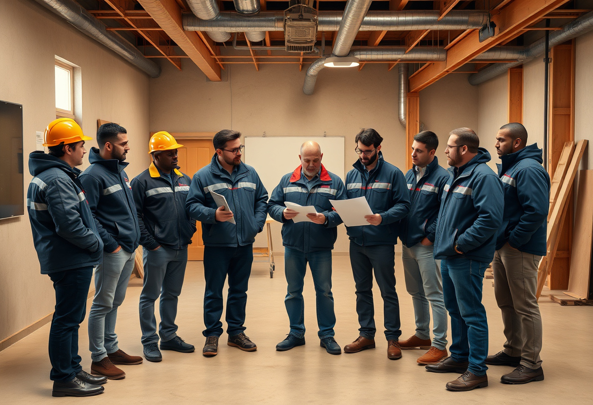 A group of spray foam installer professionals meeting at an industry gathering